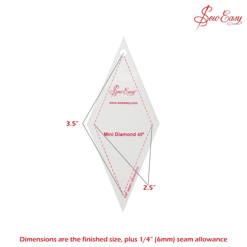 Sew Easy Mini Template – 45° Diamond Quilting & Patchwork