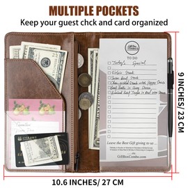 Server Book for Waitress, 5x9 Inch Server Book with Zipper Pocket, PU Leather Server Wallet Organizer Fit Waitress Apron