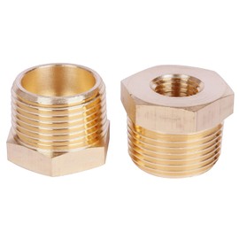 YANRUHFL 2PCS 3/4 NPT Male To1/4 NPT Female Reducing Bushing Brass Pipe Fitting Reducer Adapter (3/4 NPT Male x 1/4 NPT Female)
