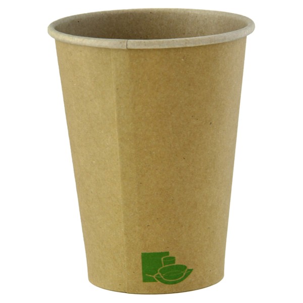 Zen Kraft Paper Cup (Case of 1000), PacknWood - Disposable Brown Coffee Cups (12 oz) 210GCZEN12