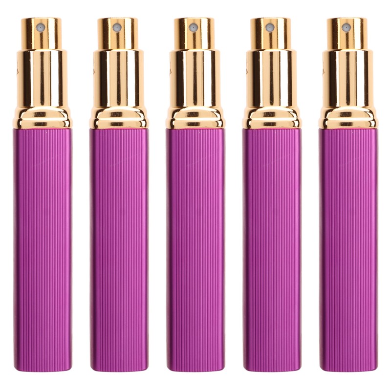 5pcs Travel Spray Bottles Eletrolytic Aluminium 12ml Refillable Perfume Bottles