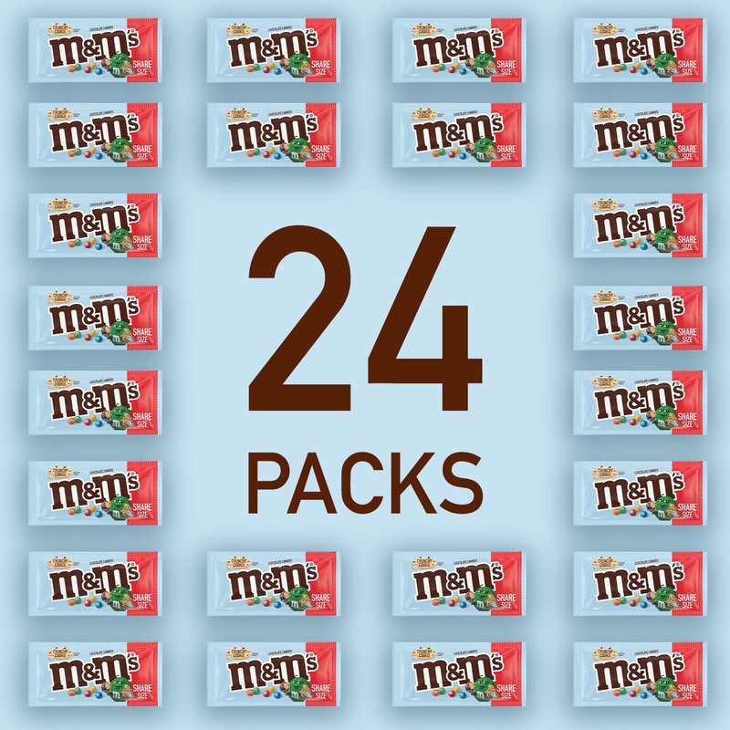 M&M'S Crunchy Cookie Milk Chocolate Candy Bulk, Share Size, 67.92