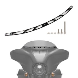 4 Slotted Track Polished Batwing Fairing Windshield Windscreen Trim Molding Clips Accent Parts for Touring Street Glide Electra Tri Ultra Limited 2014-2024(Black)