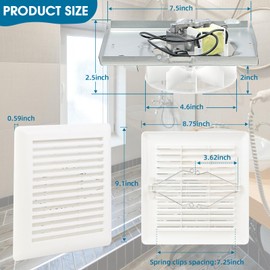 696N-R02 B Unit&Replacement C350GN Grille for Broan-NuTone 688,696N,670, 671,689,695,696MFG,663,Bathroom Grille Cover with Springs C350GN for NuTone 695 696N Ventilation Fan,Bath Fan Motor Cover Kit
