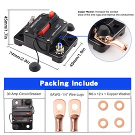 Bumbesti - Disyuntor de 150 amperios 12 V-48 V CC 30A-300 A impermeable, manual reiniciable, inversor de fusibles en línea, para automóviles, motores marinos de troll, barco, ATV, RV, sistema solar de