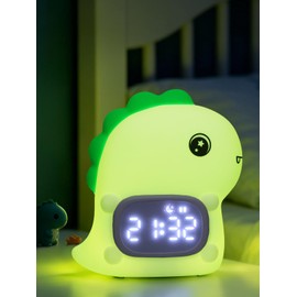 Ammonite Cute Dinosaur Silicone Night Light Alarm Clock