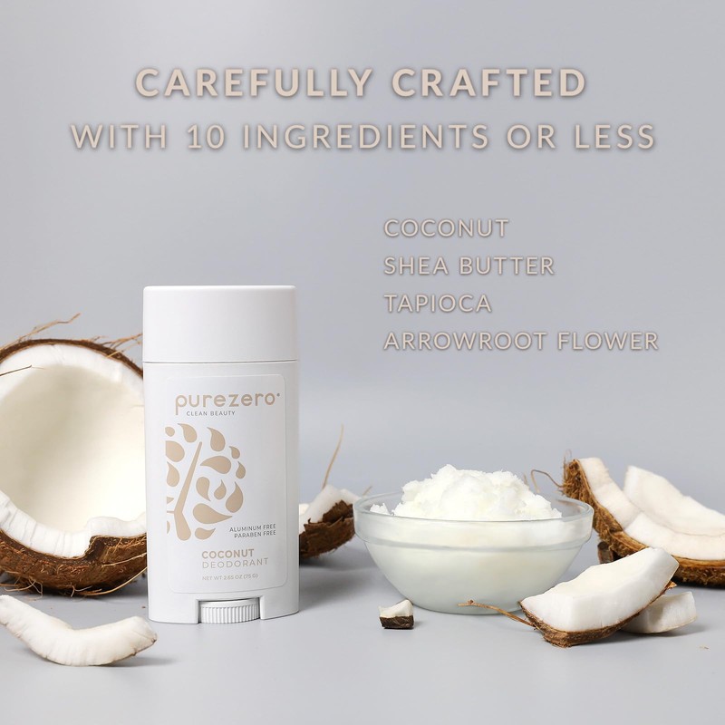 Purezero Deodorant | COCONUT | Aluminum & Paraben Free with