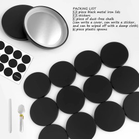 Kikiniko Oui Yogurt Jar Lids metal - 12 Pack Oui Lids Black lids with gasket for Yopla...