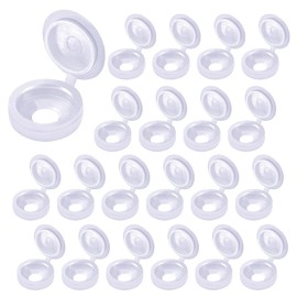 Lahviuu Screw Covers, 200 Pieces Folding Screw Cover Caps Screws Protective Caps Plastic Washers for Screw Protection, Furniture Cabinets, Home Decoration, Wardrobe (White)