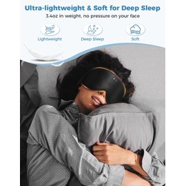 Upgraded 3D Contoured Cup Eye mask Blindfold, Block Out Light,5.4 Bluetooth Headphones Sleep Mask for Men Women, Eye mask with Adjustable Strap, Breathable & Soft for Sleeping, Yoga, Traveling (Black)