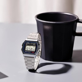Casio A158WA Series | Unisex Digital Watch | Vintage | WR | 100 SEC Stop Watch | Daily Alarm | Regular Time Keeping: Hour, Minute, Second, PM, Date, Day | Led Light | 7 Yr Battery - Colour: Silver, Style: A-158WA-1