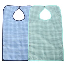 Adult Waterproof Mealtime Bib Double Layer Elder Dinning Clothes Protector