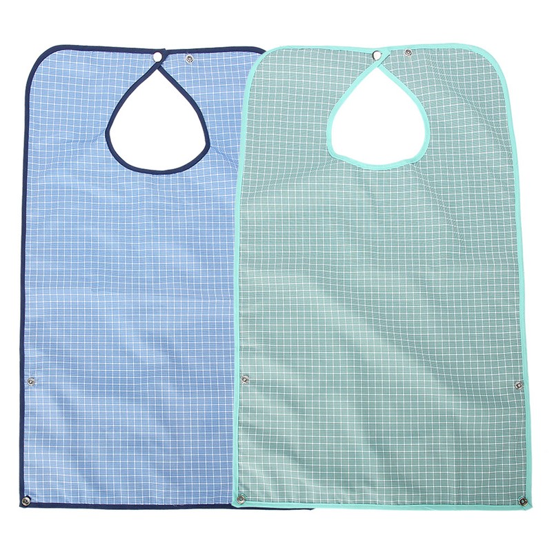 Adult Waterproof Mealtime Bib Double Layer Elder Dinning Clothes Protector