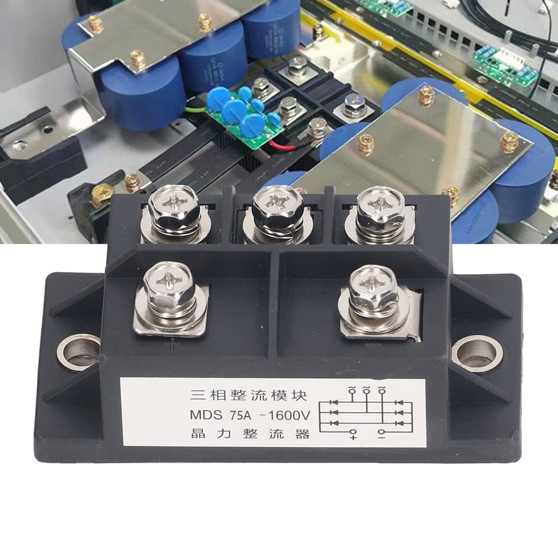 3 Phase Bridge Rectifier 75A 5 Terminal ABS Brass Heat