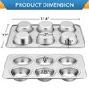 Stainless Steel Muffin Pan, E-far 6-Cup Cupcake Pan Tin for