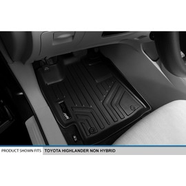 SMARTLINER Custom Fit Floor Mats 2 Row Liner Set for 2008-2013 Toyota Highlander