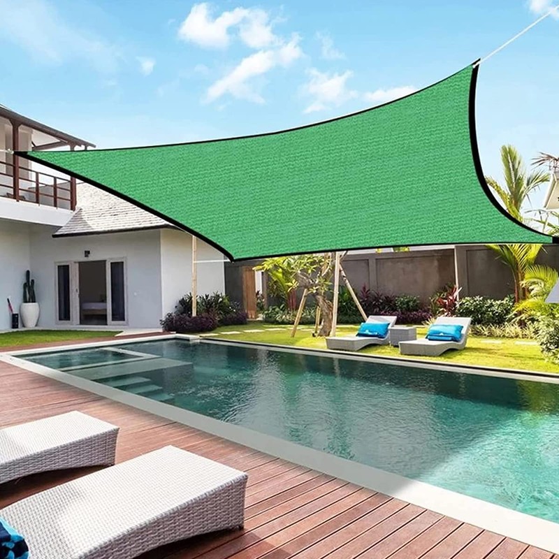 Sun Shade Outdoor Rectangle Shade Sail with 8m Rope Non-Woven