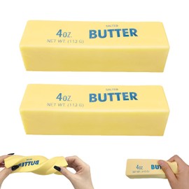 Butter Squishy Stress Relief Toy for Adults, Slow Rising Squeeze Desk Gadget, Creative Office Stress Management Tool & Novelty Fake Food Decor, Funny Gag Gift for Coworkers (Standard,2 PCS)
