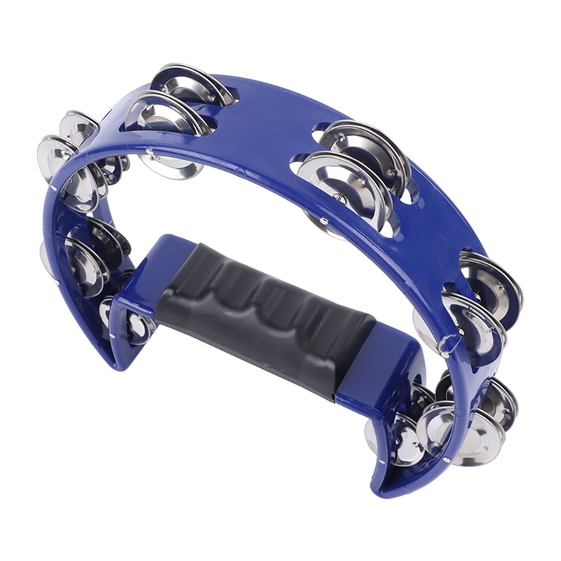 Musical Tambourine Plastic Stainless Steel Clear Crisp Sound Lightweight Percussion