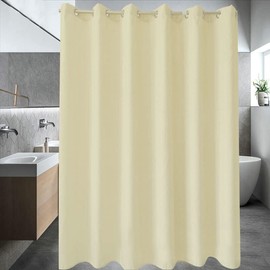 Gualiy Shower Curtain, Shower Curtain, Beige, Anti-Mould, Waterproof, 120 x 190 cm, Washable, Anti-Bacterial Fabric, Polyester Bath Curtain