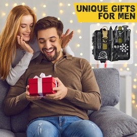 Gifts for Men,13-in-1 Survival Tool for Stocking Stuffers for Adults Men, Mens Gifts for Dad Him Boyfriend, Christmas Gifts for Men, Cool Gadgets for Gardening, Outdoor, Fishing, Camping Accessories
