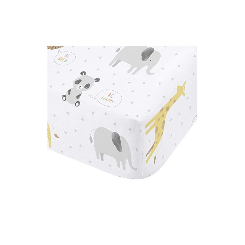 Catherine Lansfield Kids Roarsome Animals Single Fitted Sheet White