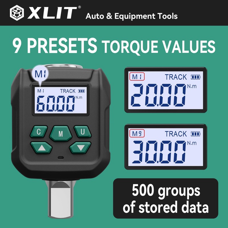 XLIT 1/2-Inch Digital Torque Adapter (2.21-44.22 ft-lb) with Buzzer and