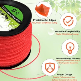 Yutacorex 3 lbs 0.095in Trimmer Line, 0.095" line fits for Husqvarna 128LD 128CD 330LK 525L 130L 128L 322L 525RX 329L 525LK 525LST 525LS Trimmer