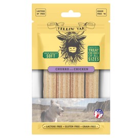 Yellow Yak Churro Chew | USA Made | Lactose - Soy - Grain - Gluten Free | for All Dogs | 4 Churro Chews | Real Cheese & Chicken Flavor