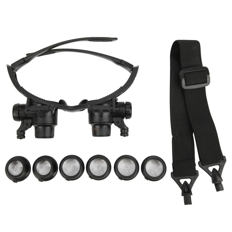 Jewelry Magnifying Glass with 2 LED Light 8 Interchangeable Lens