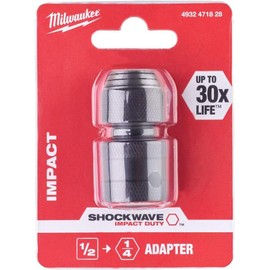 Milwaukee 48034410 1/2 Inch Square Drive to 1/4 Inch Female ShockWave Bit Adapter
