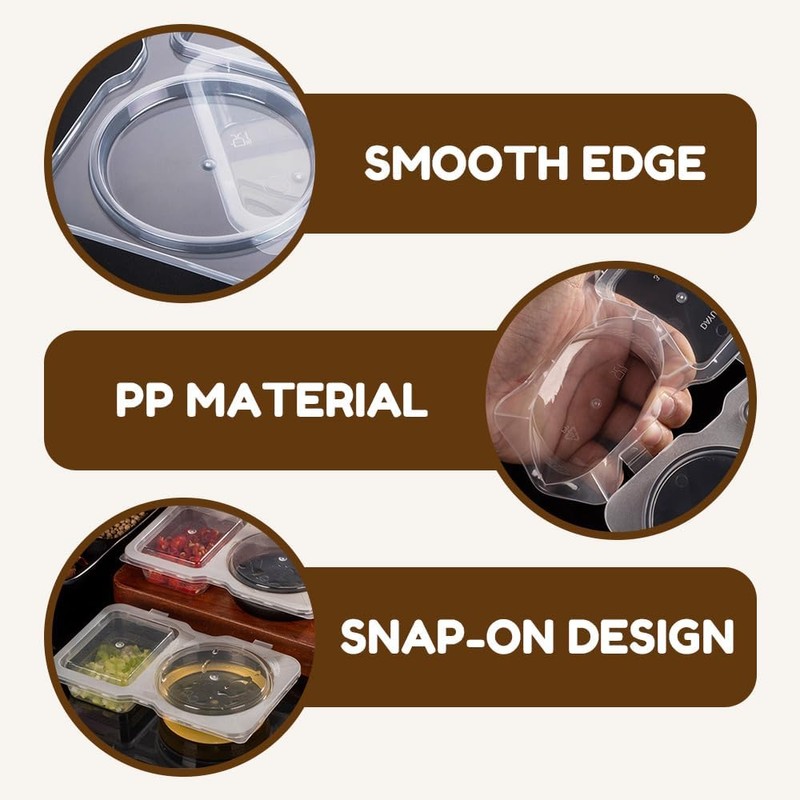 DEJIN 20Pcs Boxed Reusable Snack Containers with Lids, Double Compartment