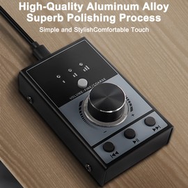 XMSJSIY USB Volume Knob Controller Multimedia Computer Sound Controller with Play/Pause/Back/Forward Function,One-Click Mute for Phone PC Speaker Audio Adjustment