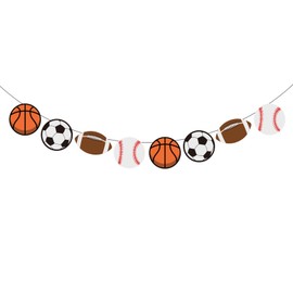 GOTPASS Sports Party Banners Sports Theme Party Decorations Basketball, Football, Baseball, Soccer Ball Hanging Banners Bunting Baby Shower,Birthday Party Decor