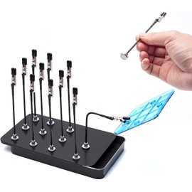 Third Hand Soldering, Model Building Colours Base, Pack of 12 Flexible Soldering Aid with Crocodile Clips and Magnetic Base, Non-Slip Design and Adjustable for Soldering Aid, Board Holder