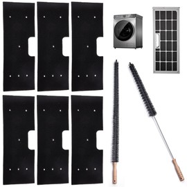 6 Pcs WH01X35719 Lint Filter replacement with Dryer Vent Brush, for GE Profile Washer Dryer Combo, GE Washer Dryer Foam Filter, Washable and Reusable, for Models: PFQ97HSPVDS