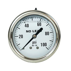 Merrill MFG 0~100 PSI Stainless Steel 1/4" NPT Liquid Filled Pressure Gauge WOG Water Oil Gas Center Back Mount…