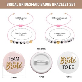 Pack of 12 JGA Bracelets Women JGA Bride Button JGA Bracelets Set JGA with Button Team Bride JGA Decoration Women for Stag Party Women Wedding Bracelets Accessory