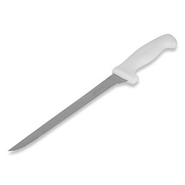 Bleteleh Fish Fillet Knife 8.5-inch Narrow Stainless Steel Blade, White Polypropylene Handle