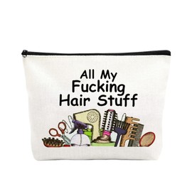 Sudaporn Hair Stylist Makeup Bag Hair Tools Stuff Travel Bags for Hairdresser Cosmetology Student Gift Women Men Hairstylist Traveling Zipper Bag Canvas Makeup Cosmetics Storage Pouch Organiser