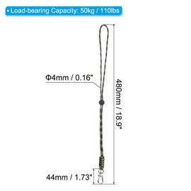 PATIKIL Badge Lanyard with Clasp 19 Inch, 3 Pack Necklace Keychain Cord Metal Hook Strap for Keys Whistle ID Card Badge Holder, Camo Green