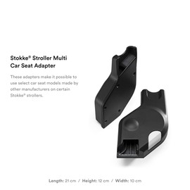 Stokke Stroller Multi Car Seat Adapter, Black - Compatible with Select Maxi COSI, Nuna, Cybex & Clek Car Seats - for Stokke Trailz Terrain, Xplory 6 & Xplory X Strollers - Easy-to-Clean Plastic