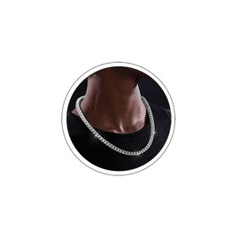 Atentuyi Punk Chunky Gold Choker Curb Chain Necklace Cuban Link Necklace Short Collar Clavicle Necklace Jewellery for Women Men and Girls, Silver Metal