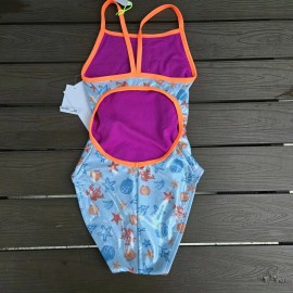 The Finals (TYR) TYR The Finals Womens Under The Sea Foil Flutterback Swimsuit Blue Orange 36 New