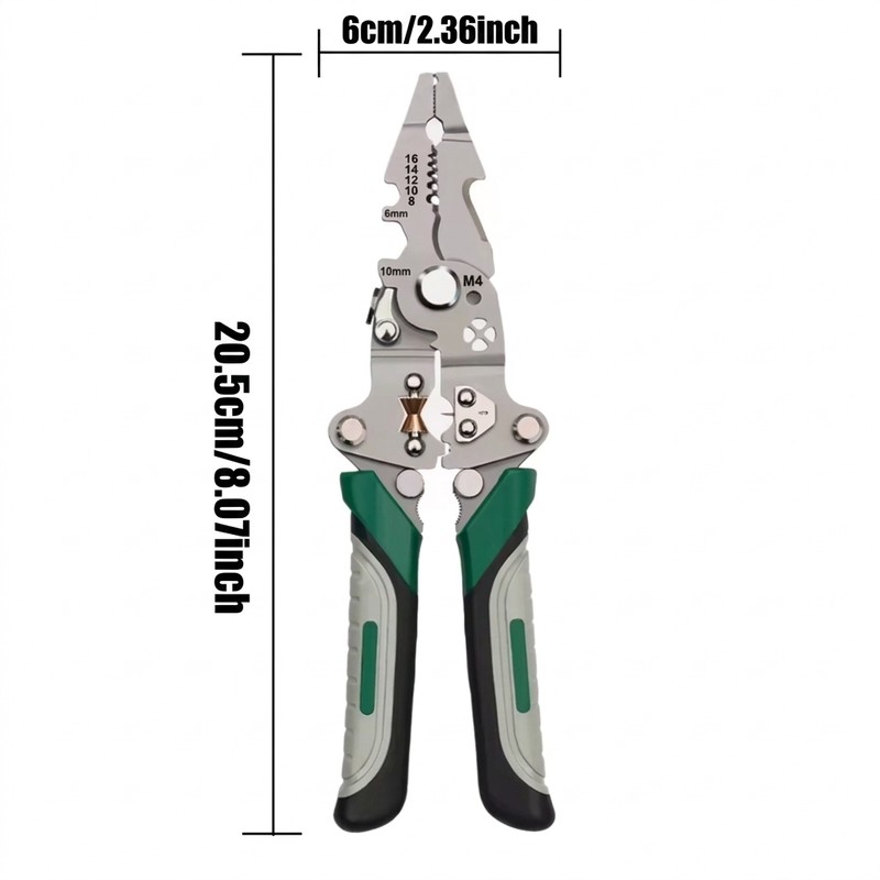 Wire Stripper Pliers for Electrical Work – Foldable Multifunctional Stripping