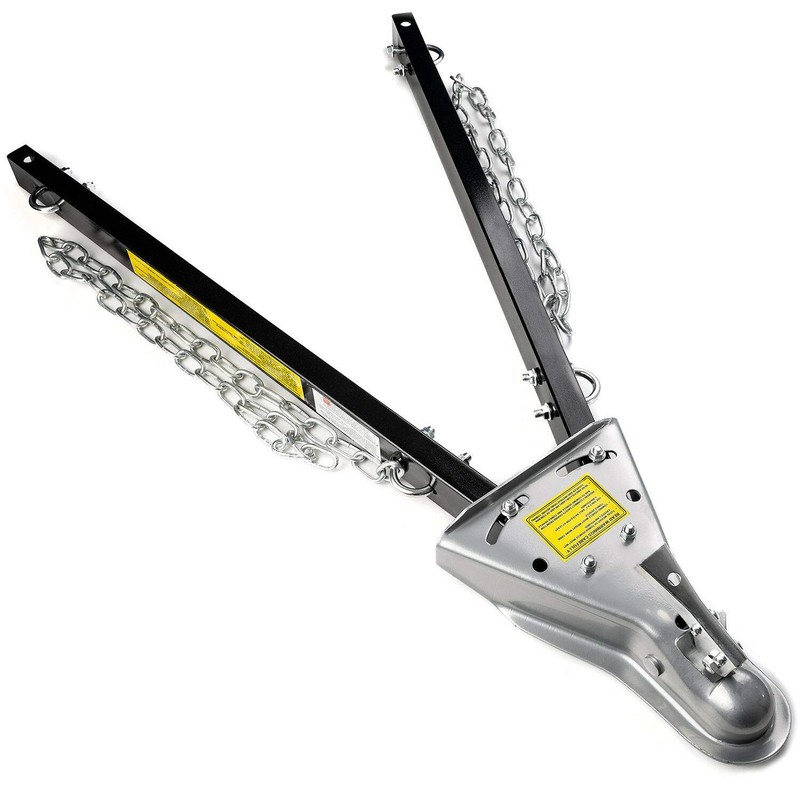 INTBUYING Adjustable Universal Tow Bar + 2X Safety Chains 2"