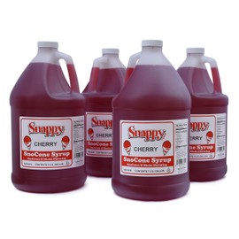 Snappy Cherry Sno Cone Syrup, 1 Gallon, 4 Pack