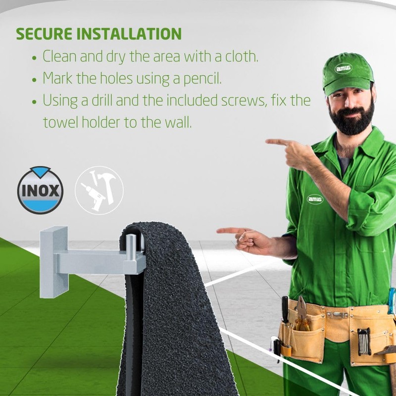 Amig - Bathroom Towel Hook Mod. Isla-5 | Wall-Mounted Towel