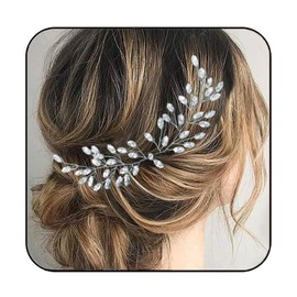 Heread Rhinestones Bride Wedding Hair Vine Silver Crystal Hair Pieces Bridal Headband Headpiece Hair Accessories for Women and Girls