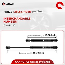 C16-21220 19 Inch 28Lbs/125N Gas Struts Shock Spring Camper Shell Truck Topper Rear Window Pickup Cab Trucks Canopy are Snugtop Leer Tonneau Cover Rear Door 2pcs by IAQWE